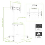 Soporte para TV Techly modelo 309982, compatible con televisores de hasta 65 pulgadas, color negro