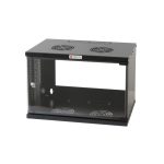 Techly I-CASE EL-1006B45 armario rack 6U para montaje en pared negro, ideal para organización de equipos de red