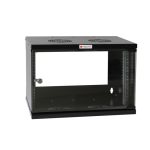 Techly I-CASE EL-1006B45 armario rack 6U para montaje en pared negro, ideal para organización de equipos de red