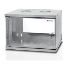 Techly armario rack 6U de pared color gris, modelo I-CASE EL-1006G32, diseñado para montaje en pared