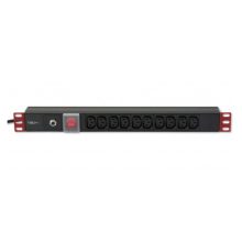 Unidad de distribución de energía Techly I-CASE STRIP-10C de 10 salidas AC en 1U, color negro. SKU I-CASE STRIP-10C