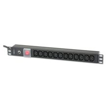 Techly I-CASE STRIP-12C unidad de distribución de energía con 12 salidas AC, formato 1U, color negro. SKU: I-CASE STRIP-12C