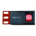 Unidad de distribución de energía Techly I-CASE STRIP-18C20 con 8 salidas AC en 1U, color negro y rojo, SKU I-CASE STRIP-18C20