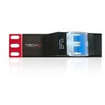 Imagen de la unidad de distribución de energía Techly I-CASE STRIP-61UD con 6 salidas AC, diseño 1U, color negro y rojo. SKU: I-CASE STRIP-61UD