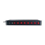 Techly I-CASE STRIP-815I, unidad de distribución de energía (PDU) con 8 salidas AC en color negro, tamaño 1.5U