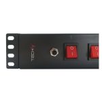 Techly I-CASE STRIP-815I, unidad de distribución de energía (PDU) con 8 salidas AC en color negro, tamaño 1.5U