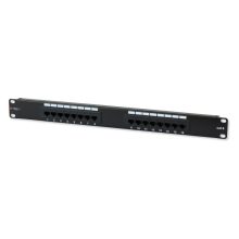Imagen del Techly Panel de Conexión 16 x RJ45 Cat.6, modelo I-PP 16-RU-C6T, ideal para redes de alta velocidad y fiabilidad.