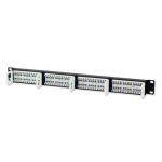 Panel de parcheo Techly con 24 puertos RJ45 Cat.5E, ideal para instalaciones de redes, SKU I-PP 24-RU-C5ET