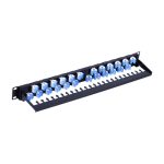 Panel de parcheo Techly I-PP 24-RU-C6ATSL de 1U con 24 puertos y categoría 6A. Ideal para redes de alta velocidad.