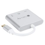 Techly IADAP USB31-HDMIPTY, base para portátil alámbrico con replicador de puertos, USB 3.2 Gen 1 Type-C en color plata