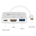 Techly IADAP USB31-HDMIPTY, base para portátil alámbrico con replicador de puertos, USB 3.2 Gen 1 Type-C en color plata