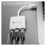 Techly IADAP USB31-HDMIPTY, base para portátil alámbrico con replicador de puertos, USB 3.2 Gen 1 Type-C en color plata