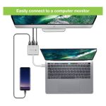 Techly IADAP USB31-HDMIPTY, base para portátil alámbrico con replicador de puertos, USB 3.2 Gen 1 Type-C en color plata