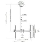 Vista del soporte para pantalla de señalización Techly de 70 pulgadas en color negro, SKU ICA-CPLB 946L