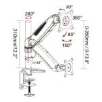Soporte para monitor Techly ICA-LCD 111-BK en color negro, apto para pantallas de hasta 27 pulgadas, para instalación en escritorio del hogar u oficina