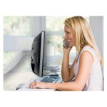 Soporte para monitor Techly ICA-LCD 111-BK en color negro, apto para pantallas de hasta 27 pulgadas, para instalación en escritorio del hogar u oficina