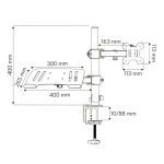 Vista del soporte para monitor marca Techly, modelo ICA-LCD 174NB, compatible con monitores de hasta 32 pulgadas, en color negro