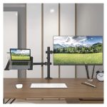 Vista del soporte para monitor marca Techly, modelo ICA-LCD 174NB, compatible con monitores de hasta 32 pulgadas, en color negro