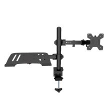 Vista del soporte para monitor marca Techly, modelo ICA-LCD 174NB, compatible con monitores de hasta 32 pulgadas, en color negro