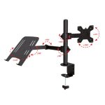 Vista del soporte para monitor marca Techly, modelo ICA-LCD 174NB, compatible con monitores de hasta 32 pulgadas, en color negro