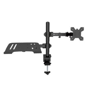 Vista del soporte para monitor marca Techly, modelo ICA-LCD 174NB, compatible con monitores de hasta 32 pulgadas, en color negro