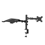 Vista del soporte para monitor marca Techly, modelo ICA-LCD 174NB, compatible con monitores de hasta 32 pulgadas, en color negro