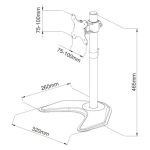 Soporte para monitor Techly ICA-LCD 2500, compatible con pantallas de 27 pulgadas, color negro. SKU ICA-LCD 2500