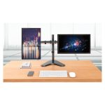 Soporte para monitor Techly ICA-LCD 2524 para pantallas de 32 pulgadas, montable en escritorio y de color negro