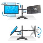 Soporte para monitor Techly ICA-LCD 2524 para pantallas de 32 pulgadas, montable en escritorio y de color negro