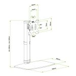 Soporte para monitor Techly ICA-LCD 260, escritorio blanco, para pantallas de hasta 27 pulgadas.