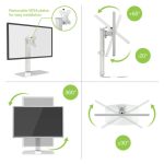 Soporte para monitor Techly ICA-LCD 260, escritorio blanco, para pantallas de hasta 27 pulgadas.