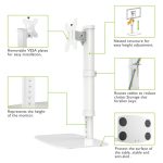 Soporte para monitor Techly ICA-LCD 260, escritorio blanco, para pantallas de hasta 27 pulgadas.