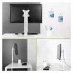 Soporte para monitor Techly ICA-LCD 260, escritorio blanco, para pantallas de hasta 27 pulgadas.