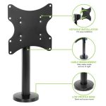 Techly soporte de escritorio para monitor de hasta 43 pulgadas, modelo ICA-LCD 316S, en color negro, ajustable y robusto.