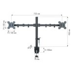 Soporte para monitor Techly ICA-LCD 382-D de 27 pulgadas, de escritorio, color negro. SKU: ICA-LCD 382-D