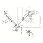 Soporte para monitor de 32 pulgadas Techly negro de escritorio, modelo ICA-LCD 462B