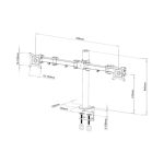 Soporte para monitor negro Techly ICA-LCD 482-D, ajustable para monitores de 27 pulgadas, para escritorio, SKU ICA-LCD 482-D