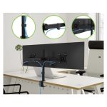 Soporte para monitor negro Techly ICA-LCD 482-D, ajustable para monitores de 27 pulgadas, para escritorio, SKU ICA-LCD 482-D