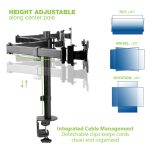 Soporte para monitor de 24 pulgadas Techly ICA-LCD 482-T de escritorio en color negro. Diseño ajustable y ergonómico.