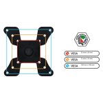 Soporte de monitor Techly para escritorio, compatible con pantallas de hasta 30 pulgadas, en color negro. SKU: ICA-LCD 500BK