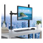 Imagen del soporte para monitor de escritorio Techly ICA-LCD 503BK en color negro, adecuado para monitores de hasta 32 pulgadas. SKU: ICA-LCD 503BK