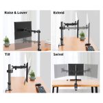 Imagen del soporte para monitor de escritorio Techly ICA-LCD 503BK en color negro, adecuado para monitores de hasta 32 pulgadas. SKU: ICA-LCD 503BK