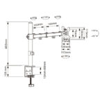 Techly soporte de escritorio para monitor de 27 pulgadas, modelo ICA-LCD 503BK2, color negro.
