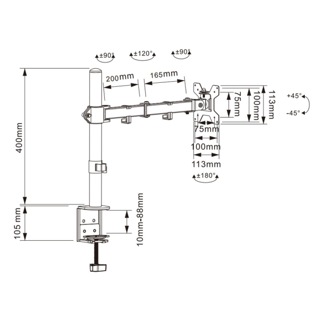 Techly ICA-LCD 503BK2 soporte para monitor 68,6 cm (27″) Escritorio Negro 1 Techly ICA-LCD 503BK2 soporte para monitor