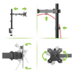 Techly soporte de escritorio para monitor de 27 pulgadas, modelo ICA-LCD 503BK2, color negro.