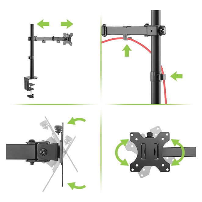 Techly ICA-LCD 503BK2 soporte para monitor 68,6 cm (27″) Escritorio Negro 4 Techly ICA-LCD 503BK2 experiencia de usuario