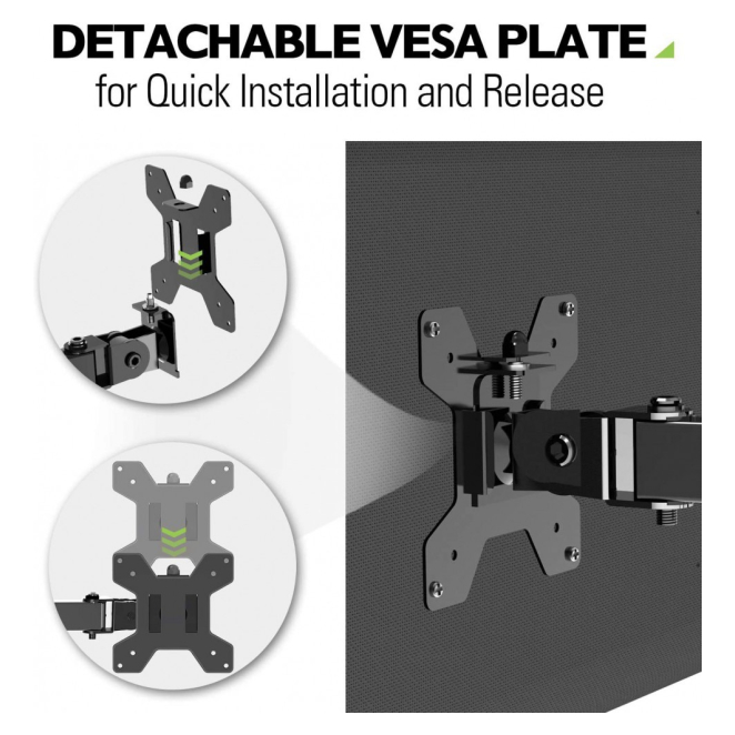 Techly ICA-LCD 503BK2 soporte para monitor 68,6 cm (27″) Escritorio Negro 5 Techly ICA-LCD 503BK2 gestión de cables