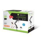 Soporte para monitor Techly ICA-LCD 514 de 27 pulgadas en color negro, diseñado para escritorio.