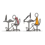 Soporte para monitor Techly ICA-LCD 514 de 27 pulgadas en color negro, diseñado para escritorio.