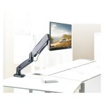 Soporte para monitor Techly ICA-LCD 514 de 27 pulgadas en color negro, diseñado para escritorio.